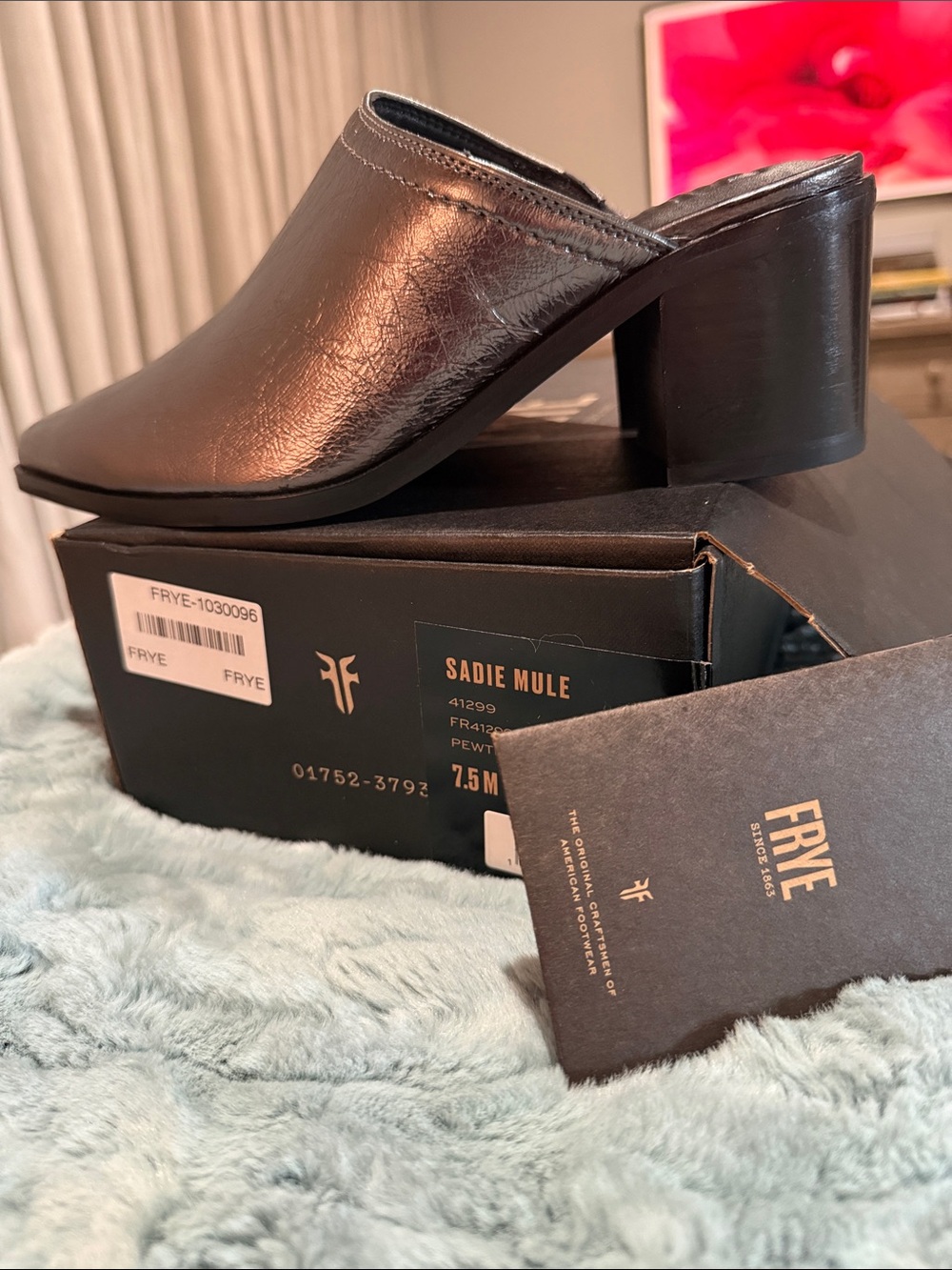 Frye Sadie Mule in Pewter Size 7 NIB